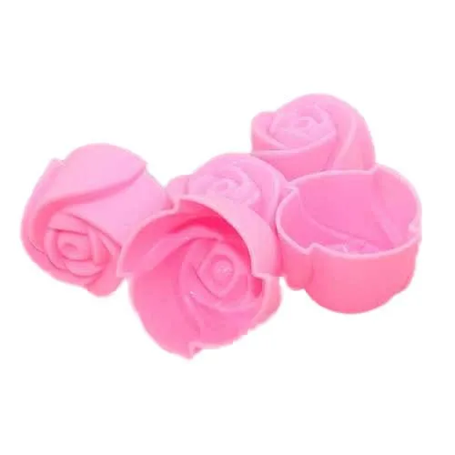 10X Silicone Rose Muffin Cookie Cup Cake Baking Mold Chocolate Jelly Maker Mould