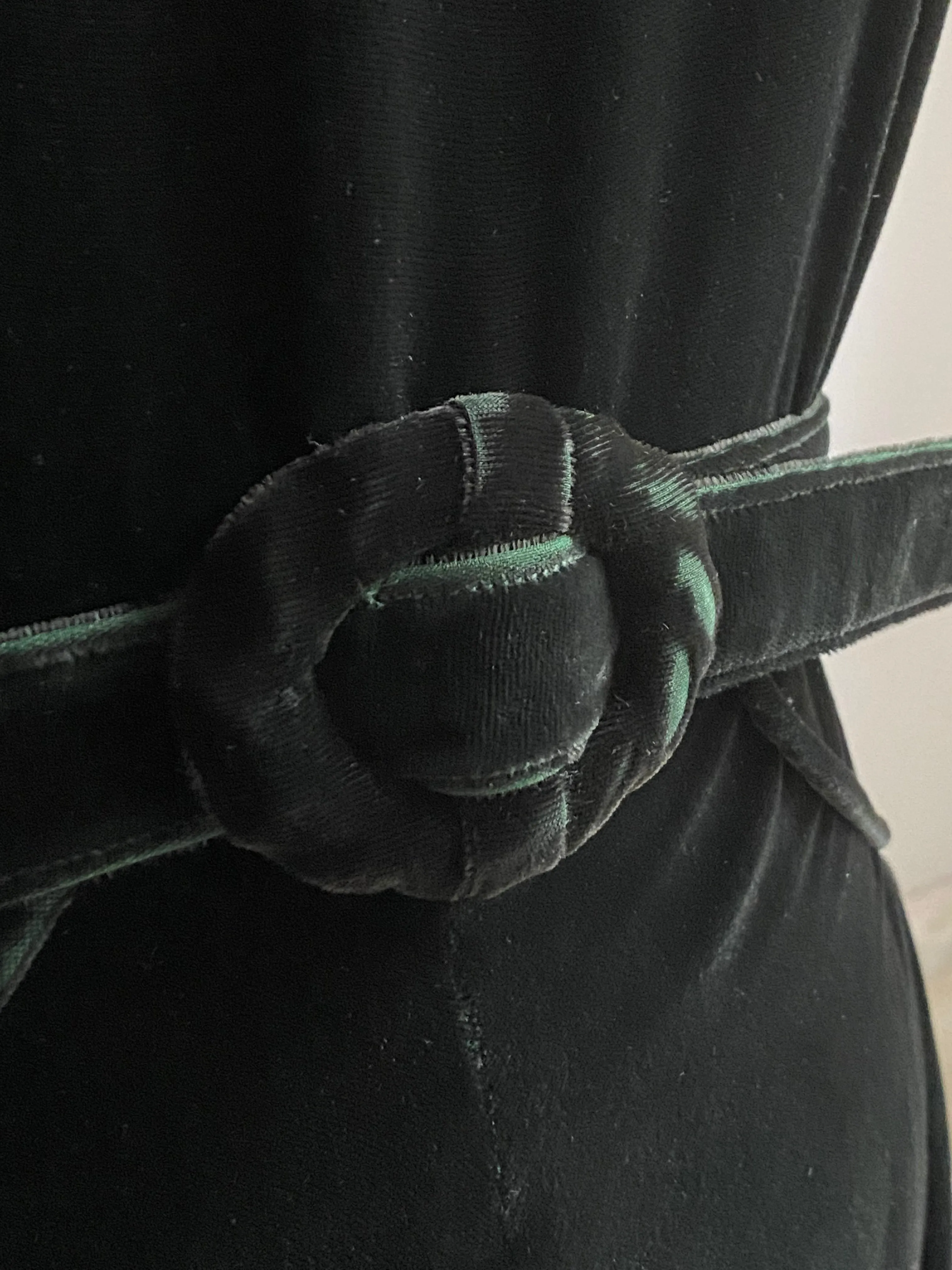 1930's Evergreen Silk Velvet Cocktail Dress / Small