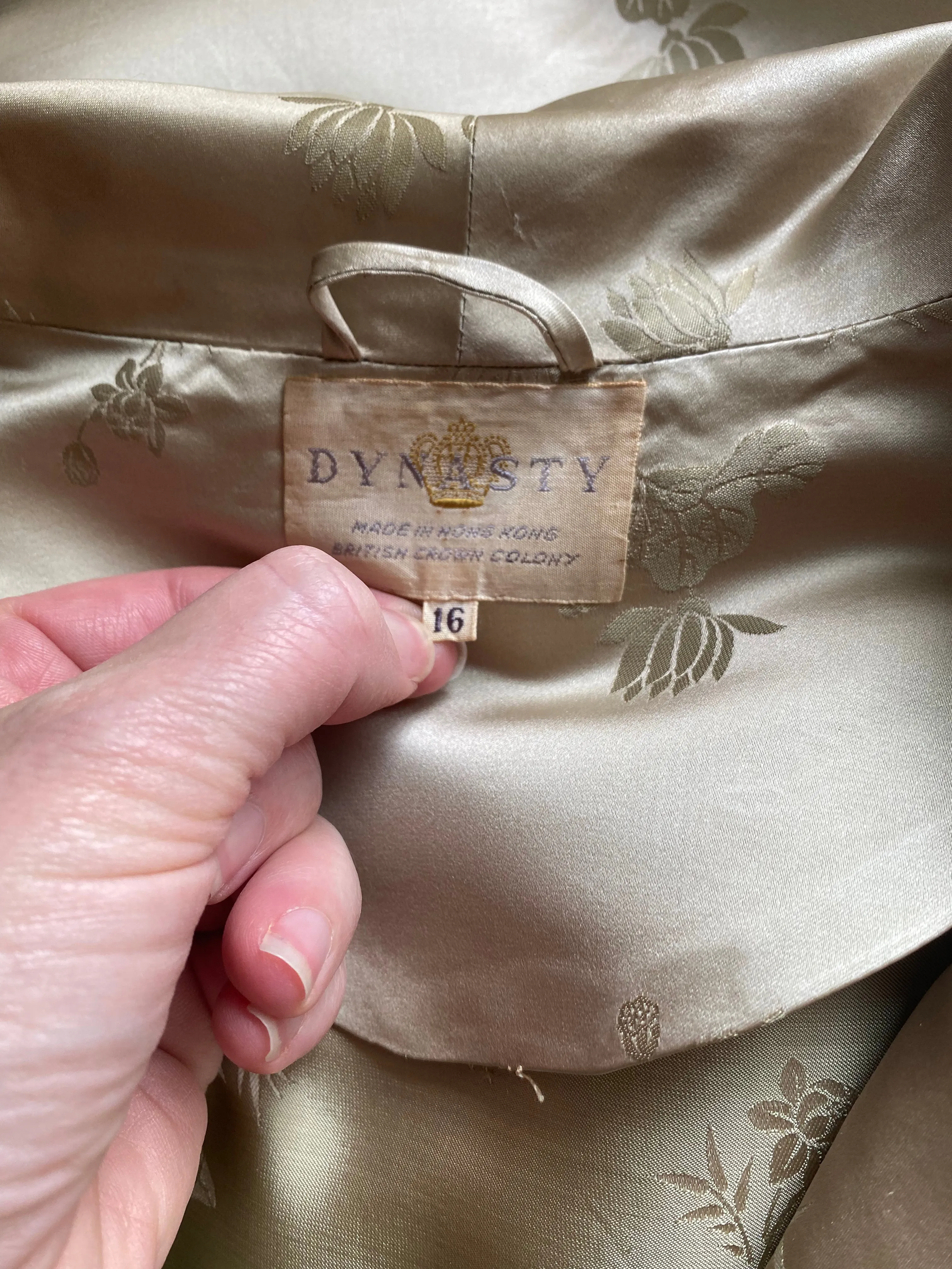 1950's Oyster Silk Cocktail Dress By Dynasty / ML