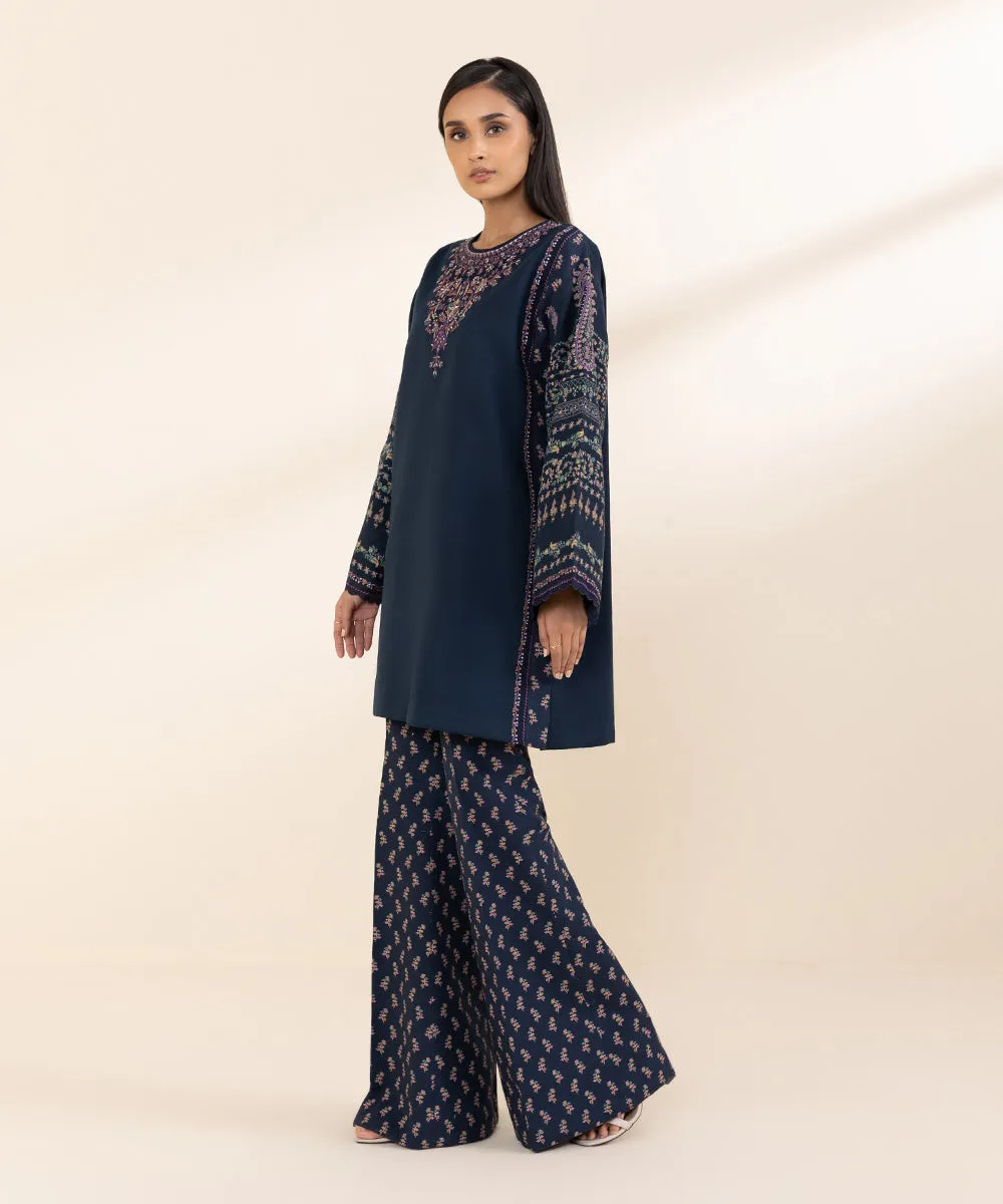 2 Piece - Embroidered Light Khaddar Suit