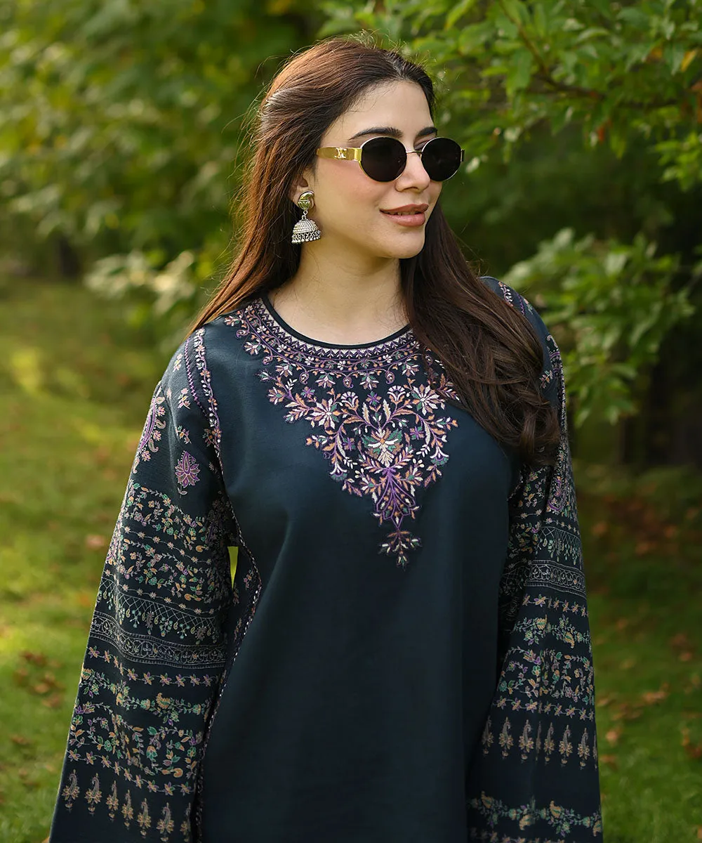 2 Piece - Embroidered Light Khaddar Suit