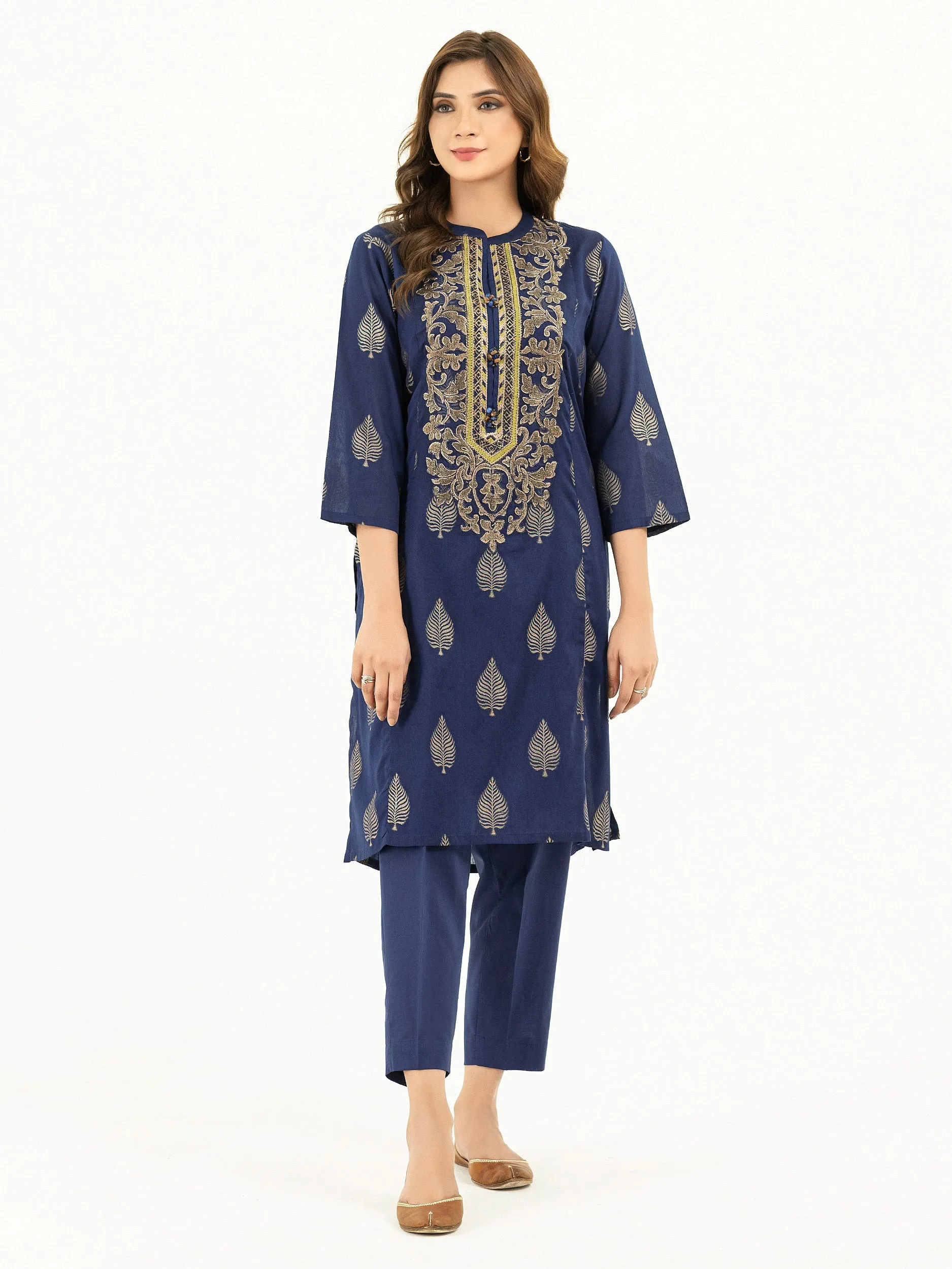 2 Piece Jacquard Suit-Embroidered  (Pret)