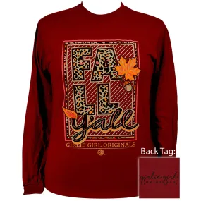 2535 Fall Y'all Leopard LS- Cardinal