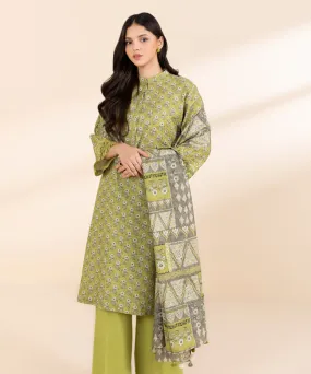 3 Piece - Embroidered Light Khaddar Suit