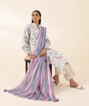 3 Piece - Printed Khaddar Suit