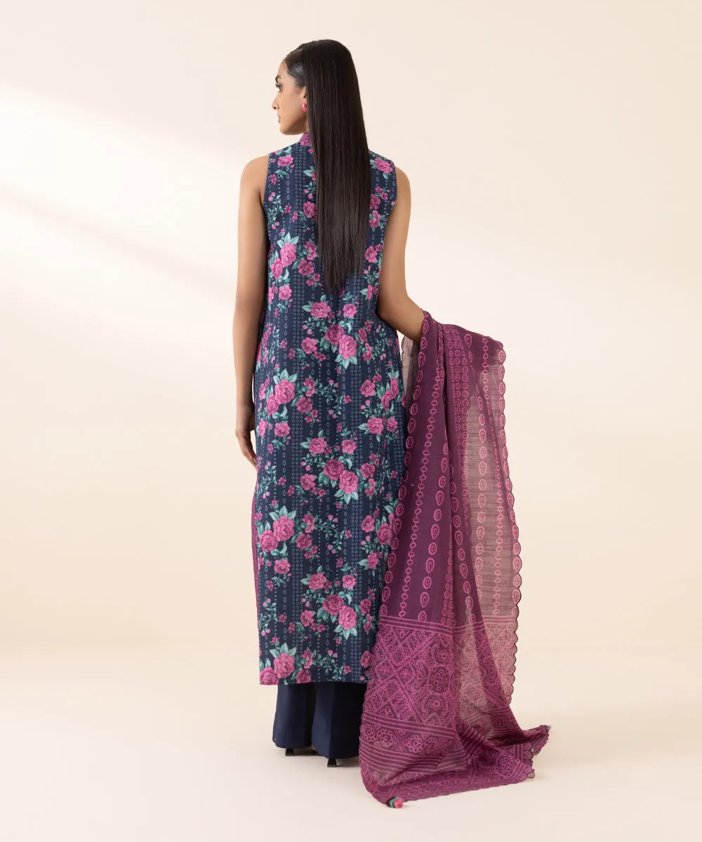 3 Piece - Printed Khaddar Suit