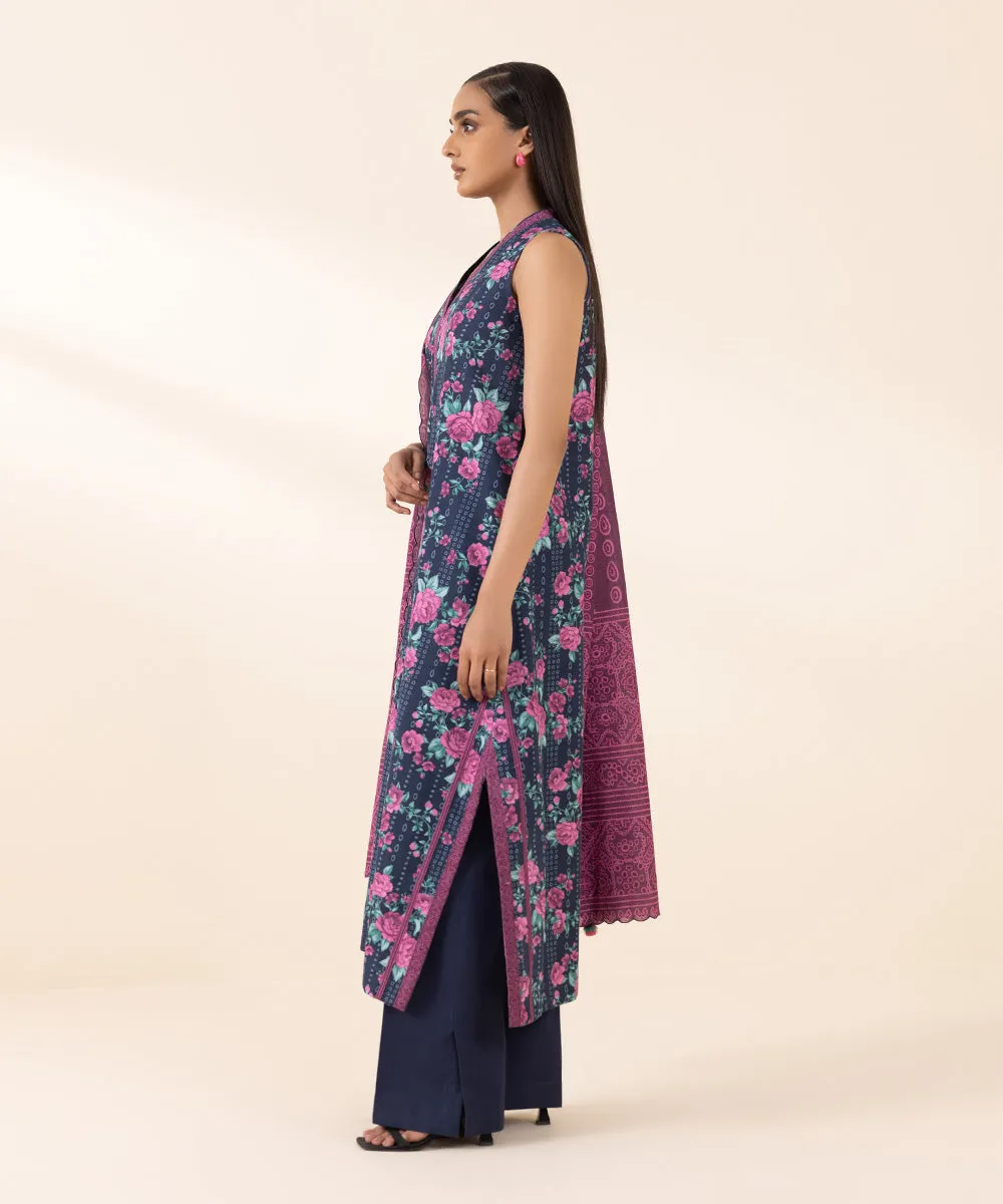 3 Piece - Printed Khaddar Suit