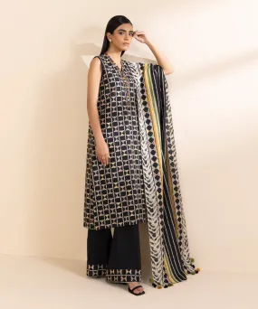 3 Piece - Printed Light Khaddar Suit