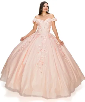 3D Floral Glitter Ball Gown by Cinderella Couture 8020J - Outlet