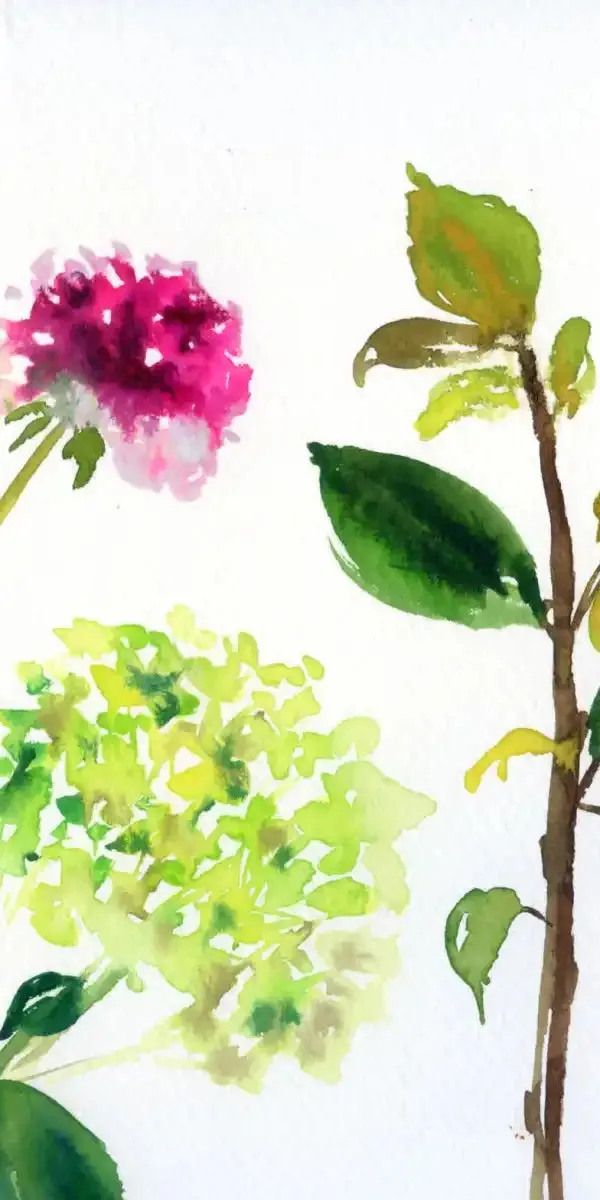 7 Branches - Flowers And Leaves Wall Art