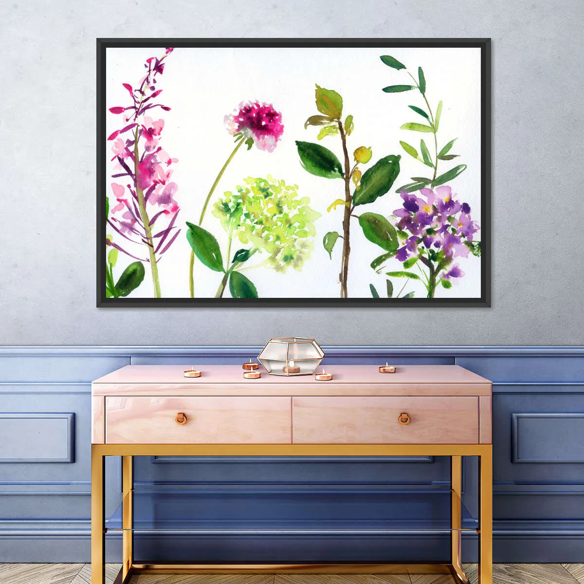 7 Branches - Flowers And Leaves Wall Art