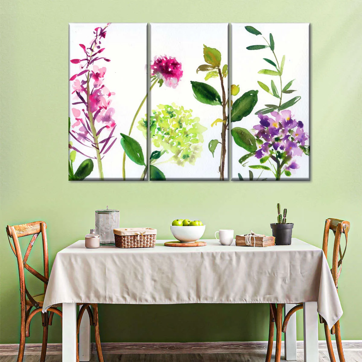 7 Branches - Flowers And Leaves Wall Art