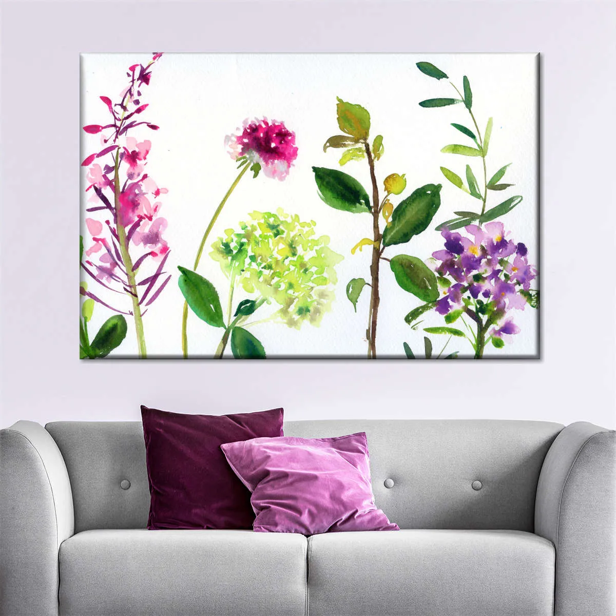 7 Branches - Flowers And Leaves Wall Art