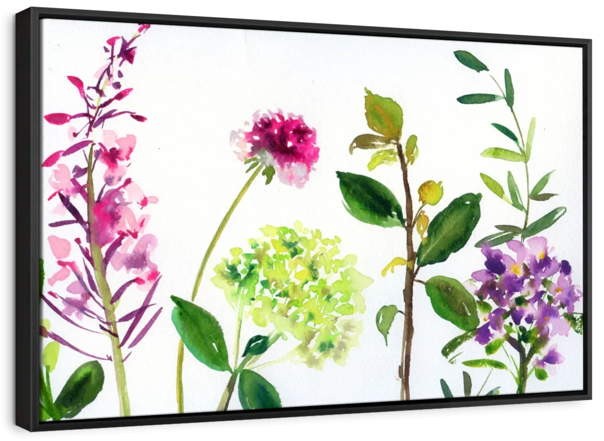 7 Branches - Flowers And Leaves Wall Art