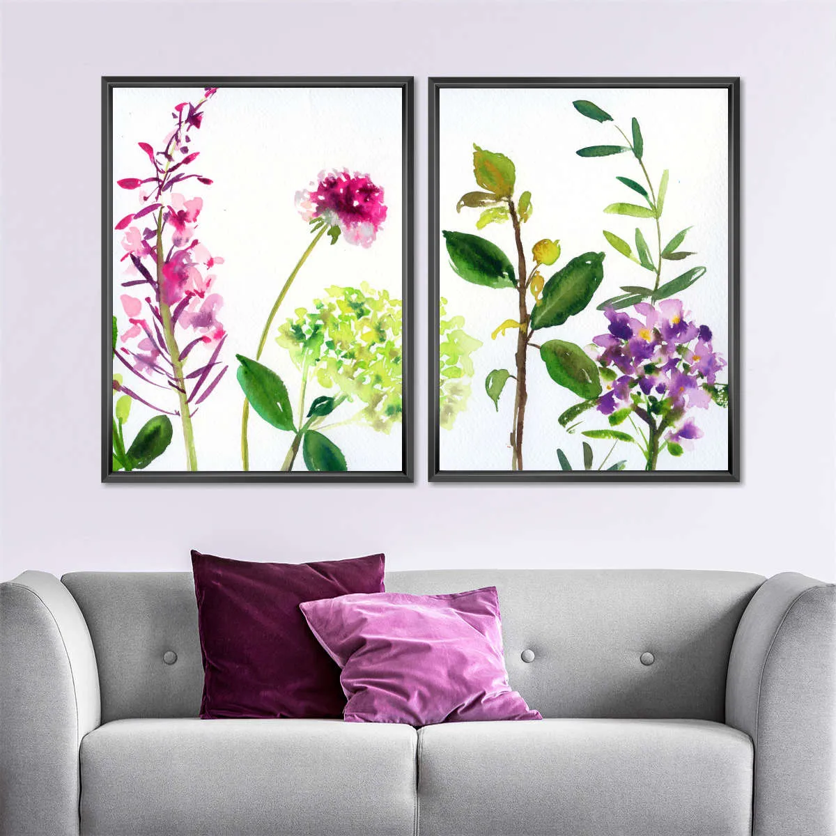 7 Branches - Flowers And Leaves Wall Art