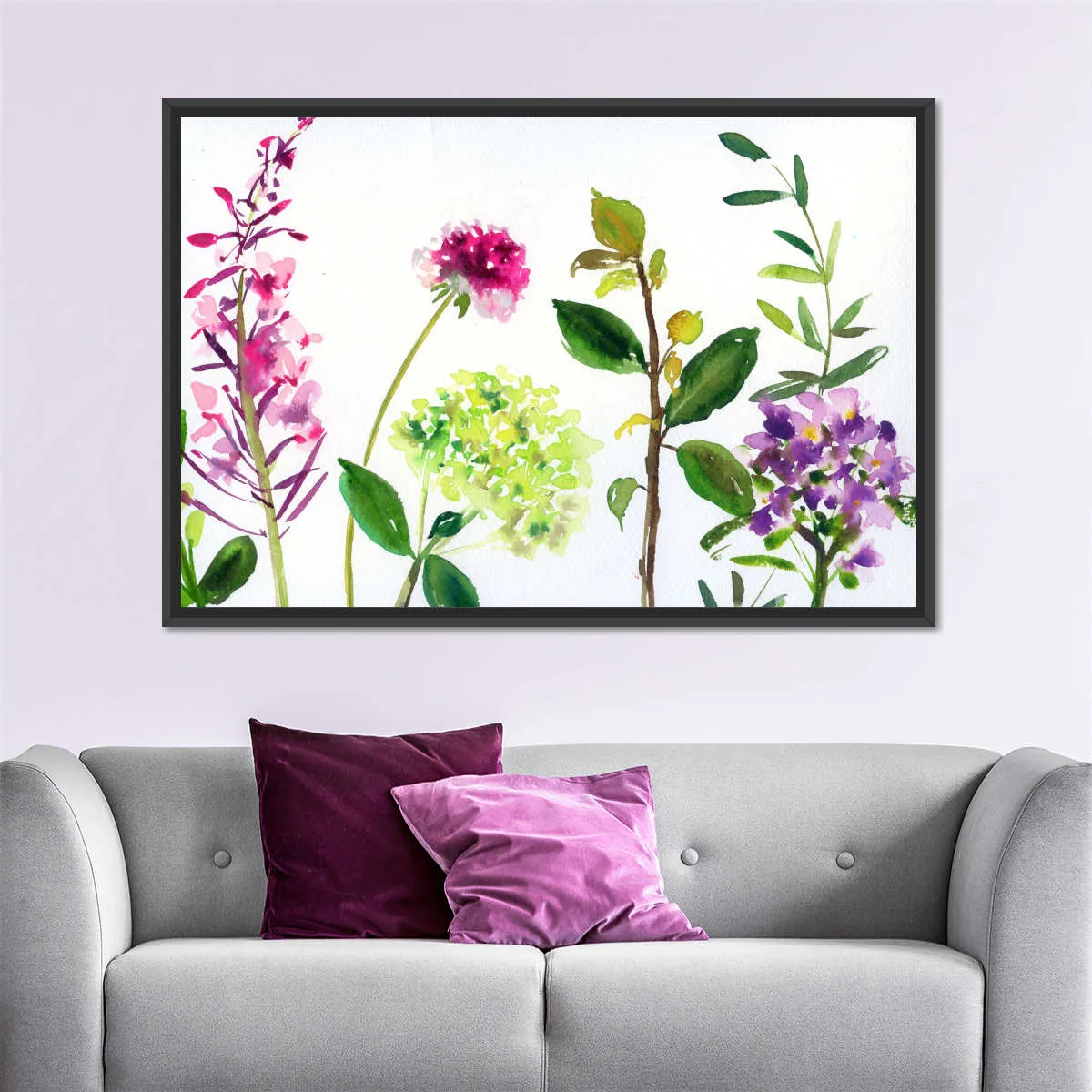 7 Branches - Flowers And Leaves Wall Art