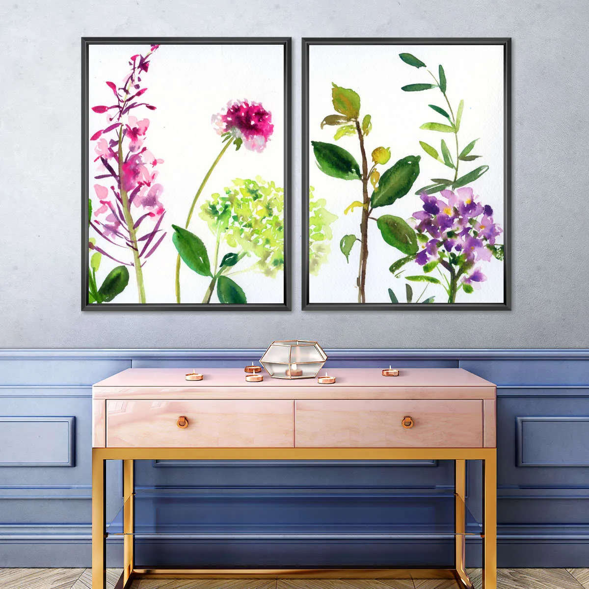 7 Branches - Flowers And Leaves Wall Art