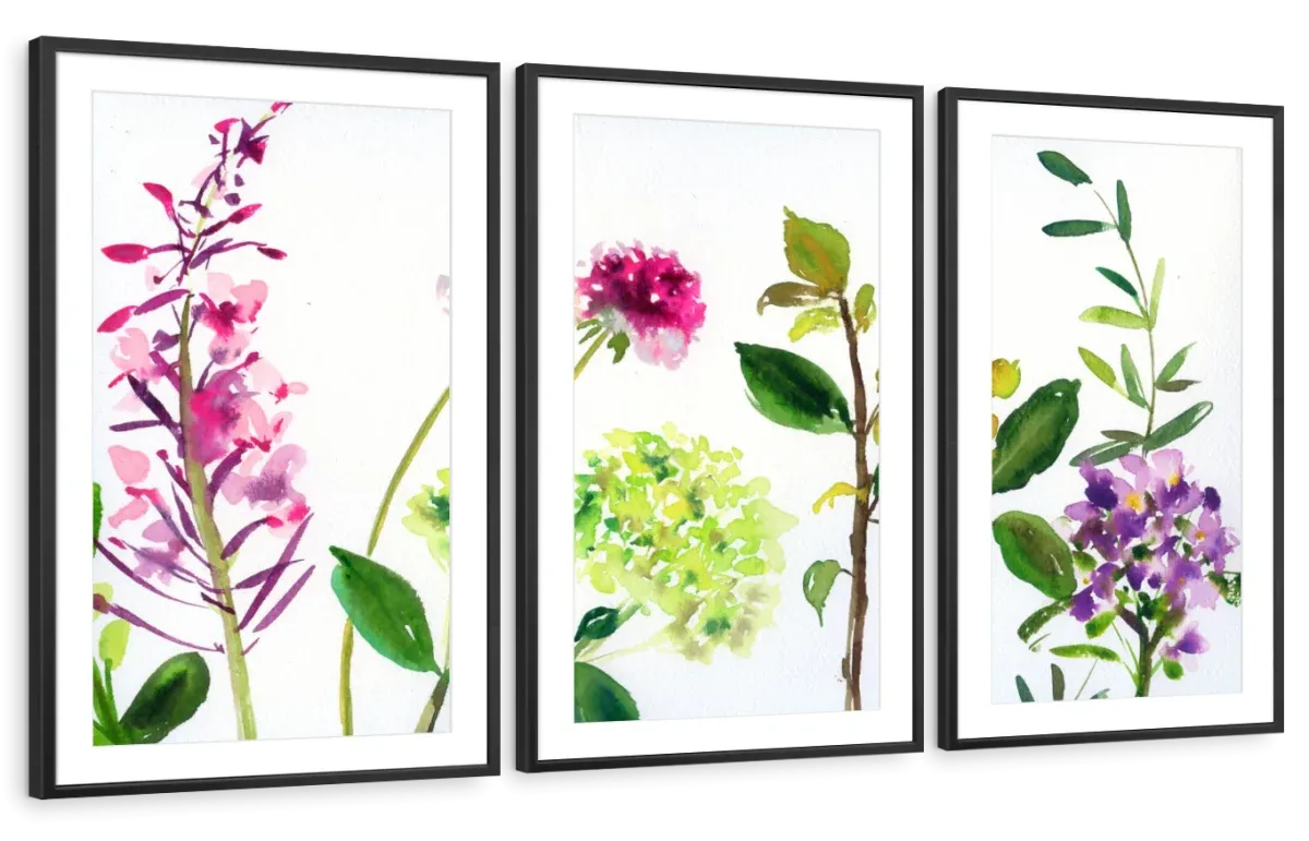 7 Branches - Flowers And Leaves Wall Art