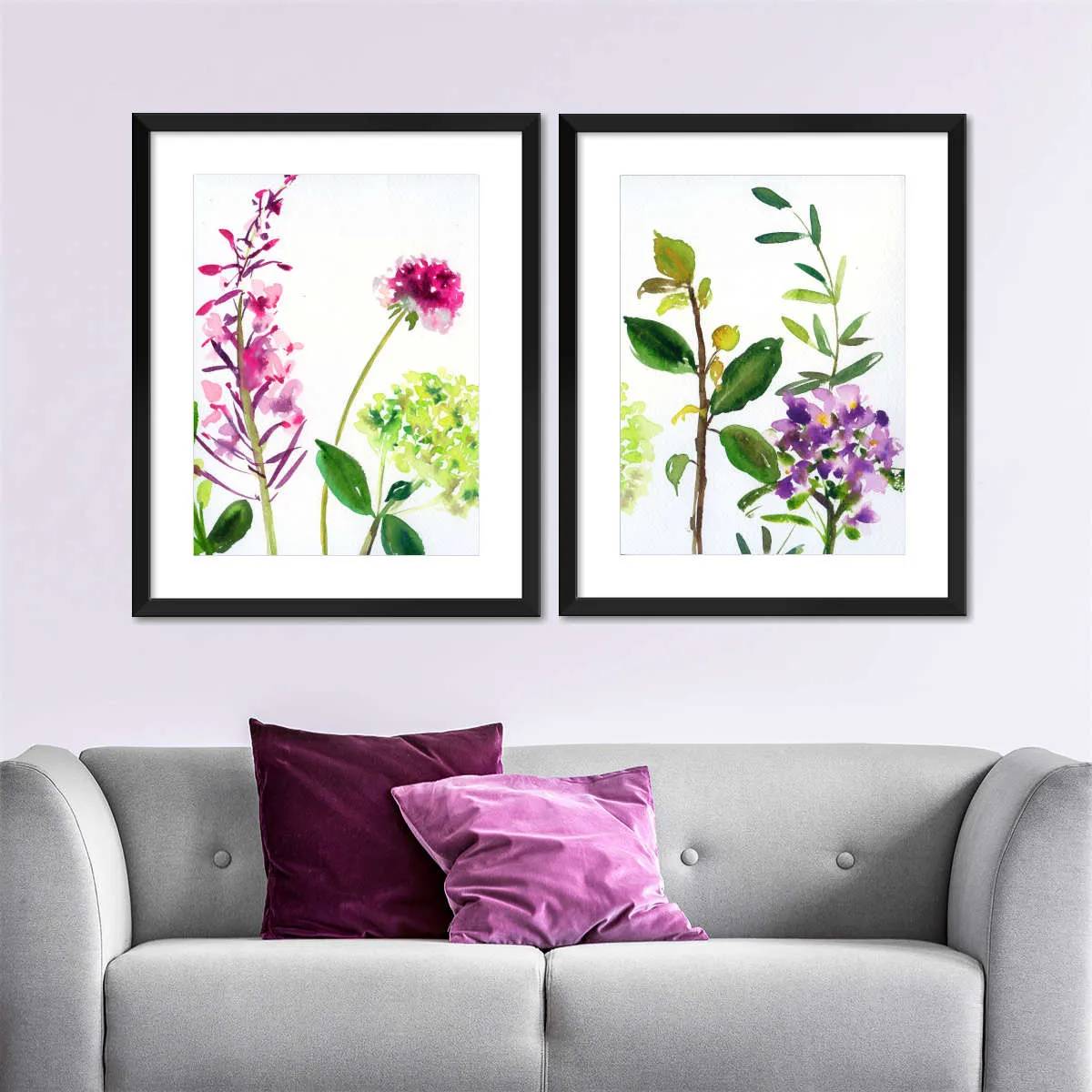 7 Branches - Flowers And Leaves Wall Art