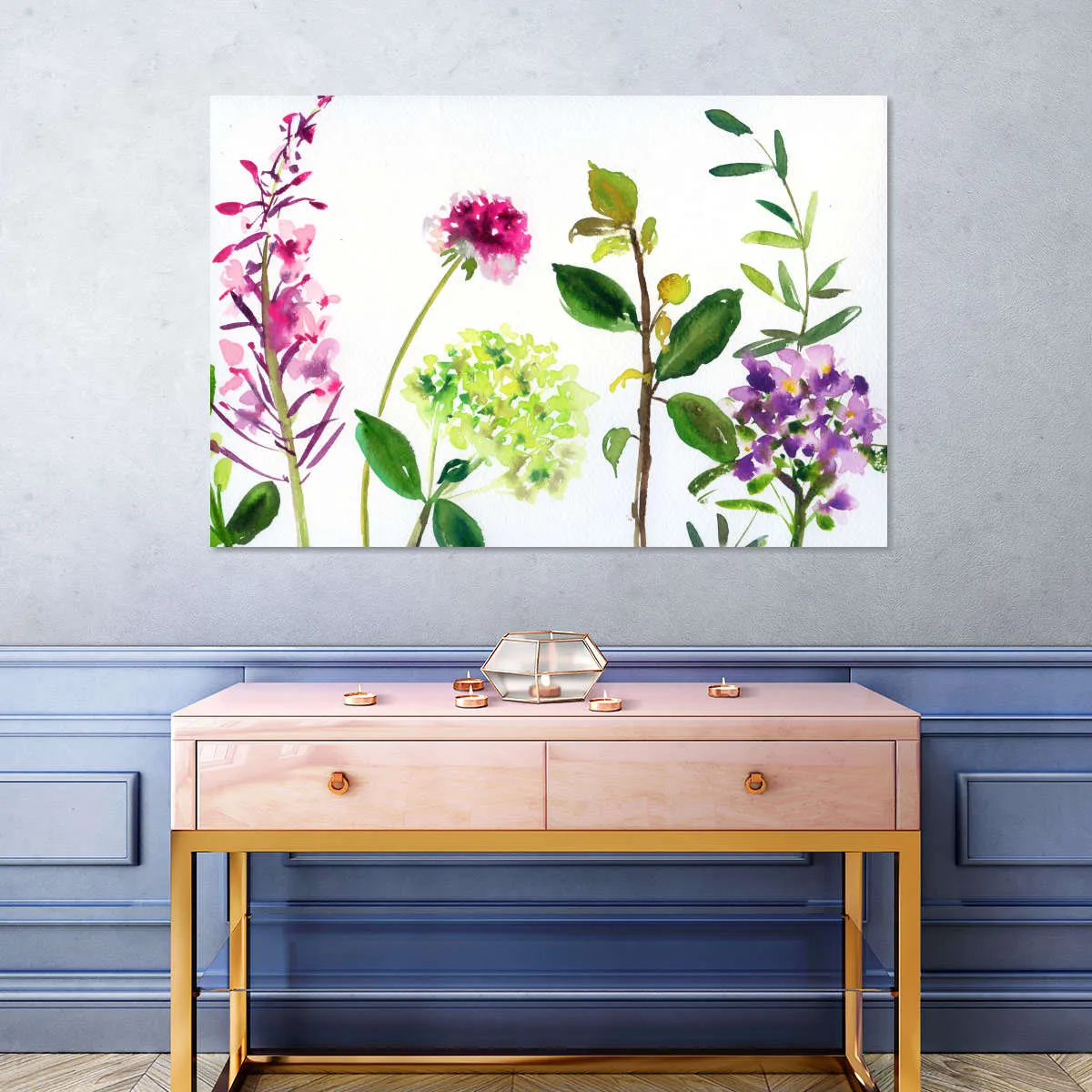 7 Branches - Flowers And Leaves Wall Art