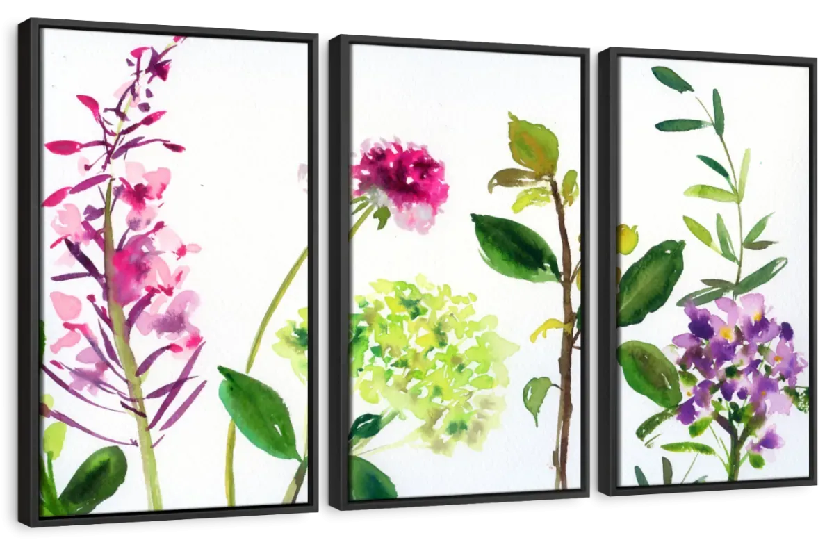 7 Branches - Flowers And Leaves Wall Art