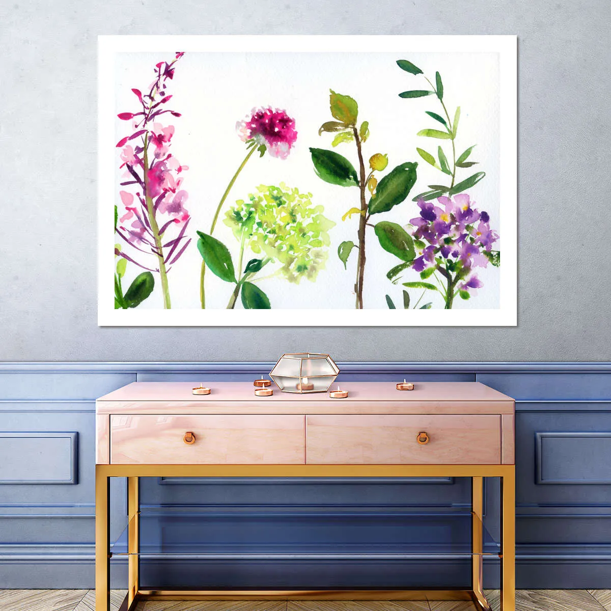 7 Branches - Flowers And Leaves Wall Art