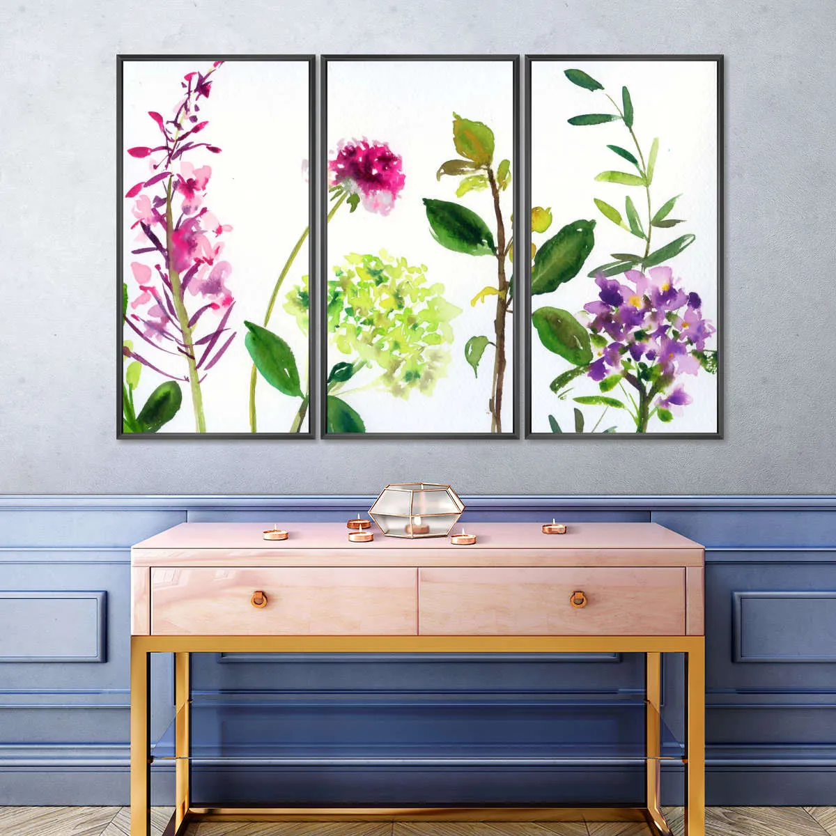 7 Branches - Flowers And Leaves Wall Art