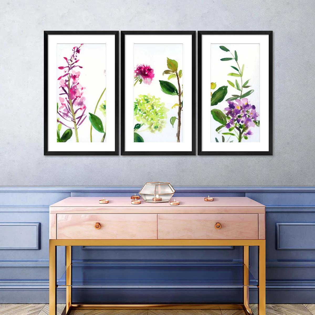 7 Branches - Flowers And Leaves Wall Art