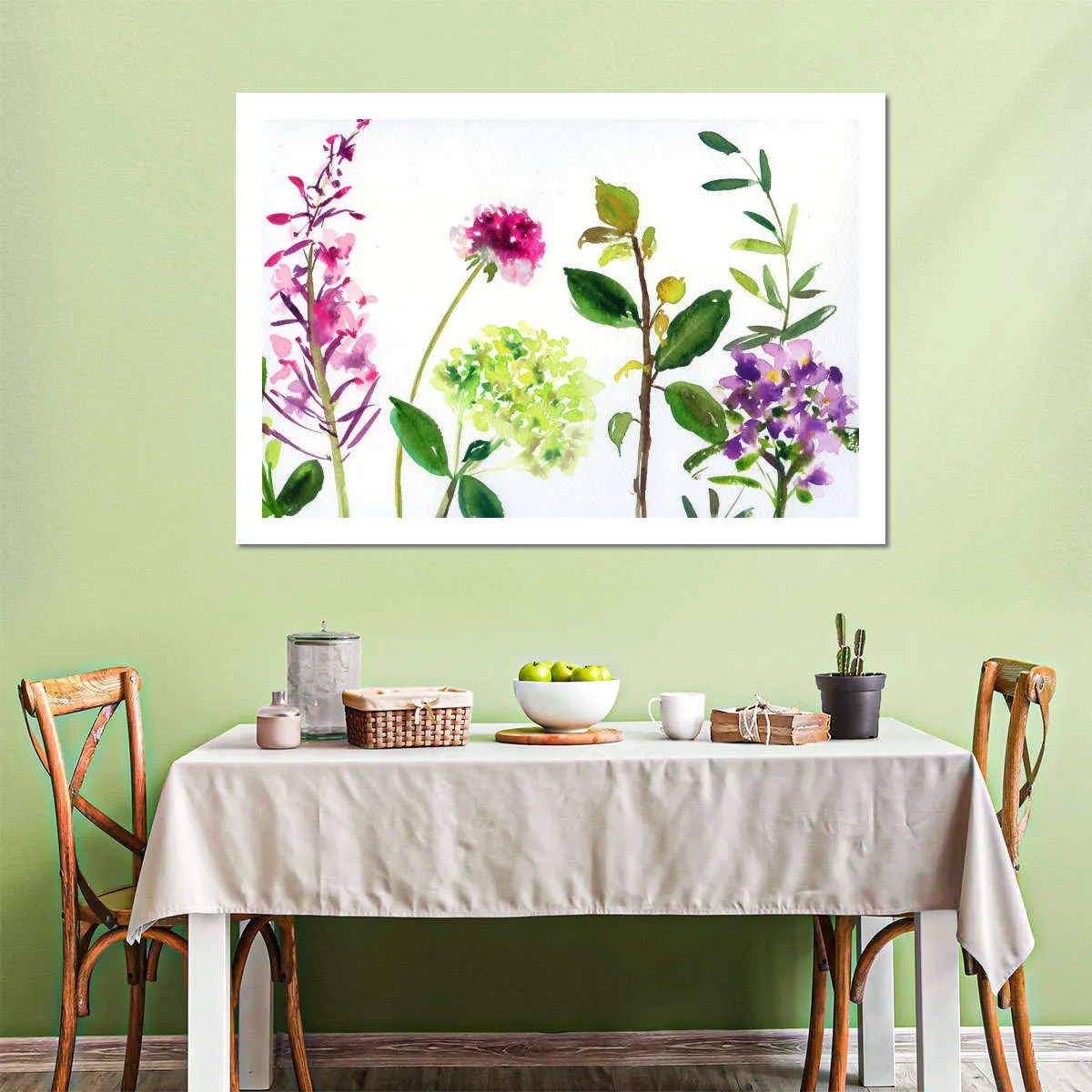 7 Branches - Flowers And Leaves Wall Art