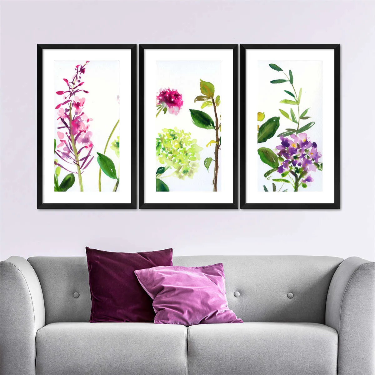 7 Branches - Flowers And Leaves Wall Art