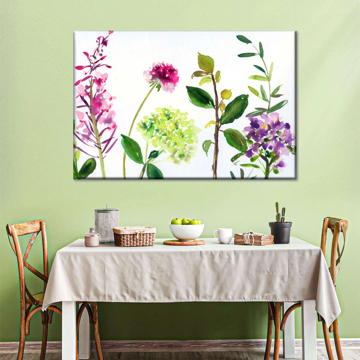 7 Branches - Flowers And Leaves Wall Art