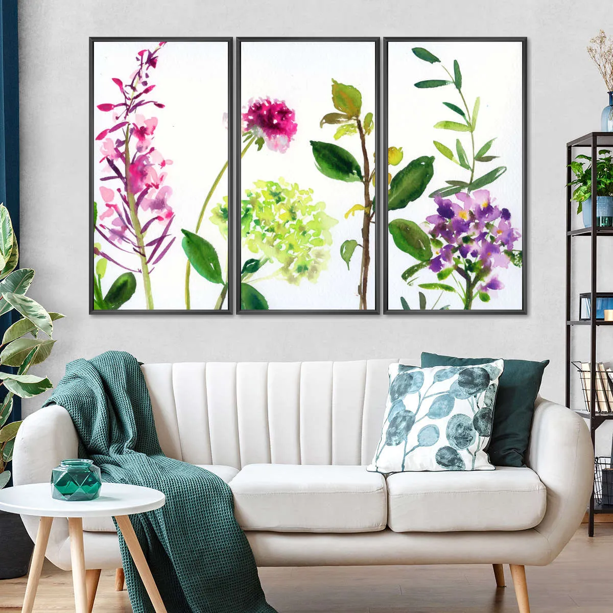 7 Branches - Flowers And Leaves Wall Art