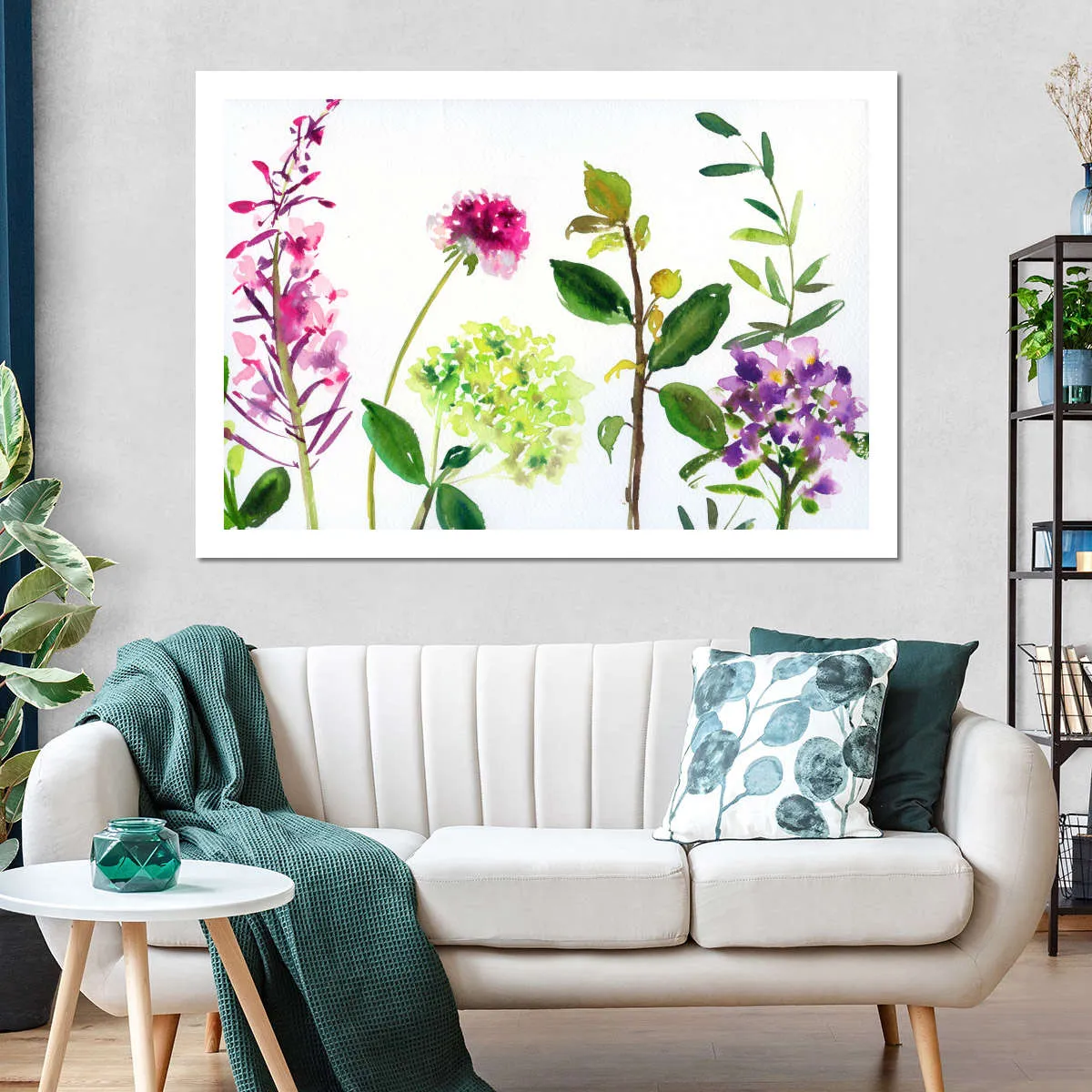 7 Branches - Flowers And Leaves Wall Art