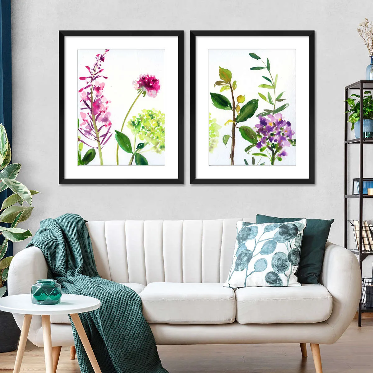 7 Branches - Flowers And Leaves Wall Art