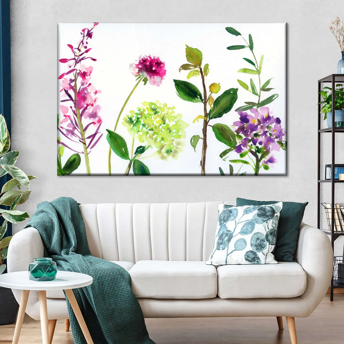 7 Branches - Flowers And Leaves Wall Art