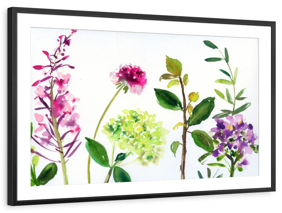 7 Branches - Flowers And Leaves Wall Art