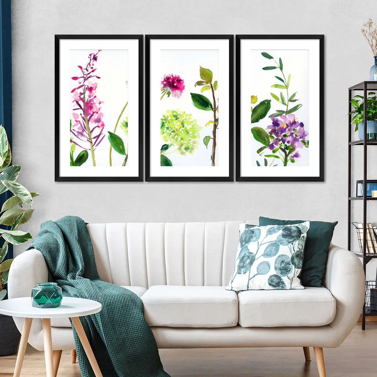 7 Branches - Flowers And Leaves Wall Art