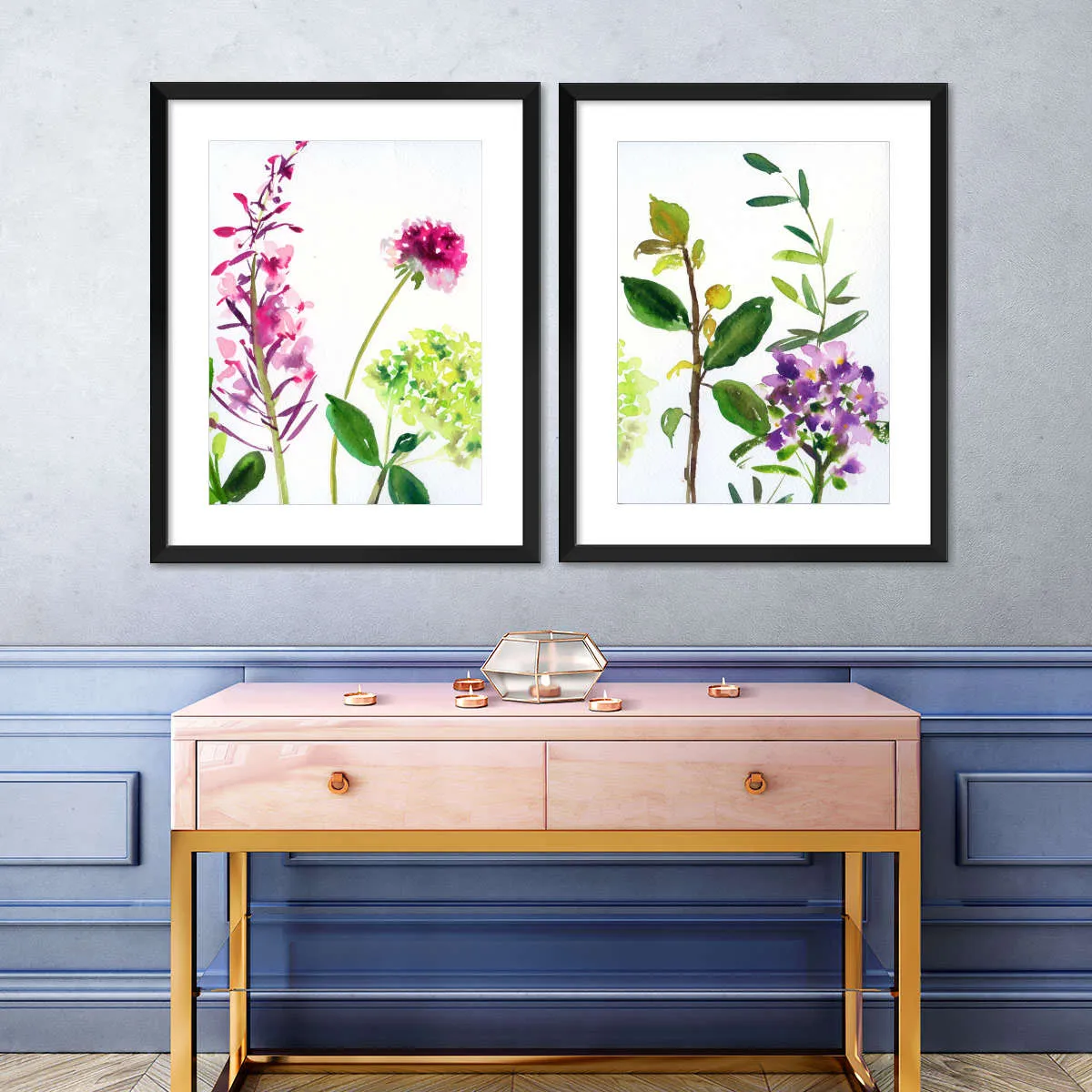 7 Branches - Flowers And Leaves Wall Art