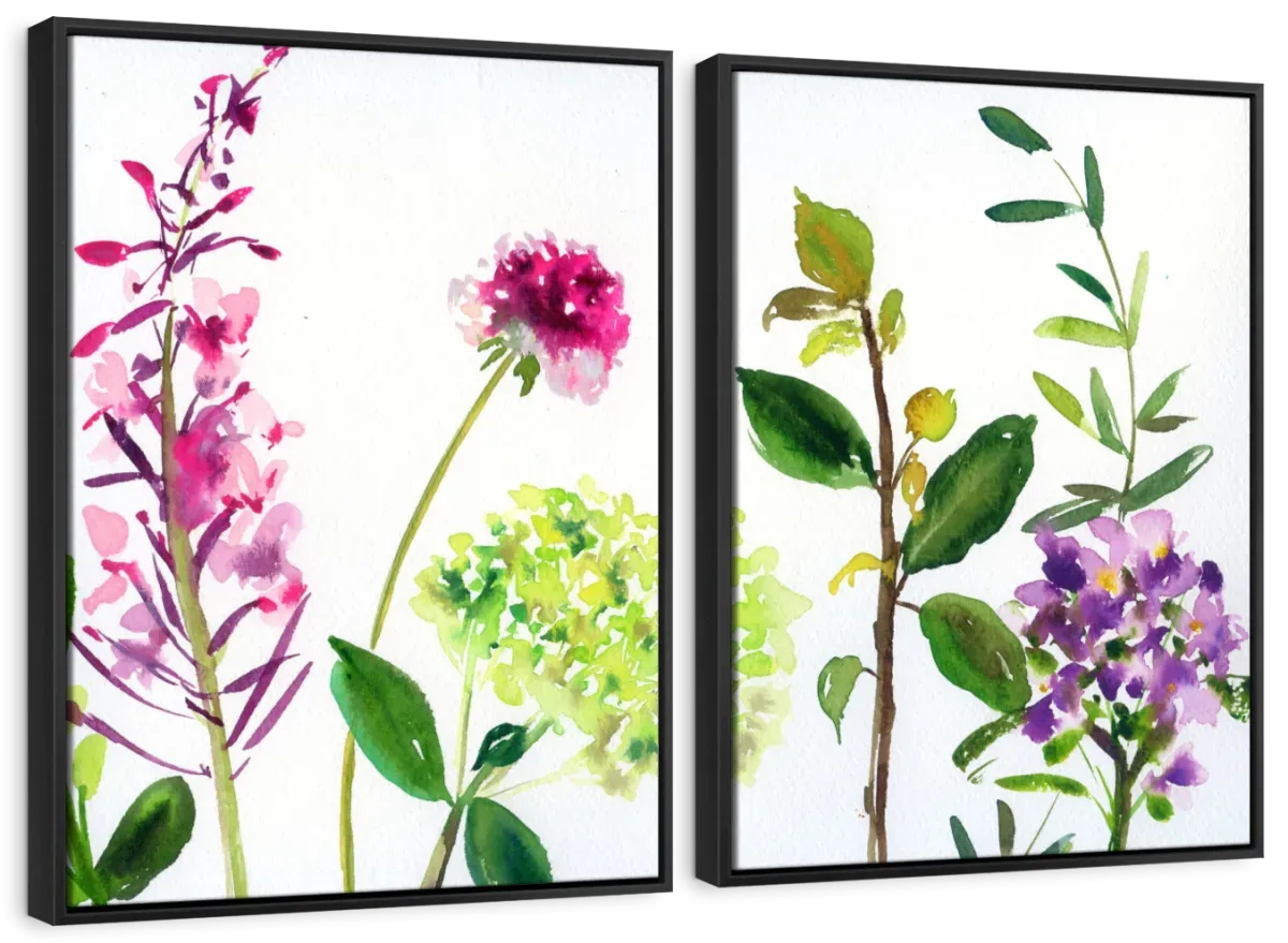 7 Branches - Flowers And Leaves Wall Art