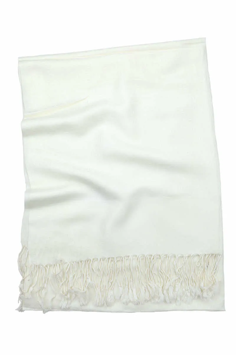 Achillea Ivory Jacquard Pashmina Scarf