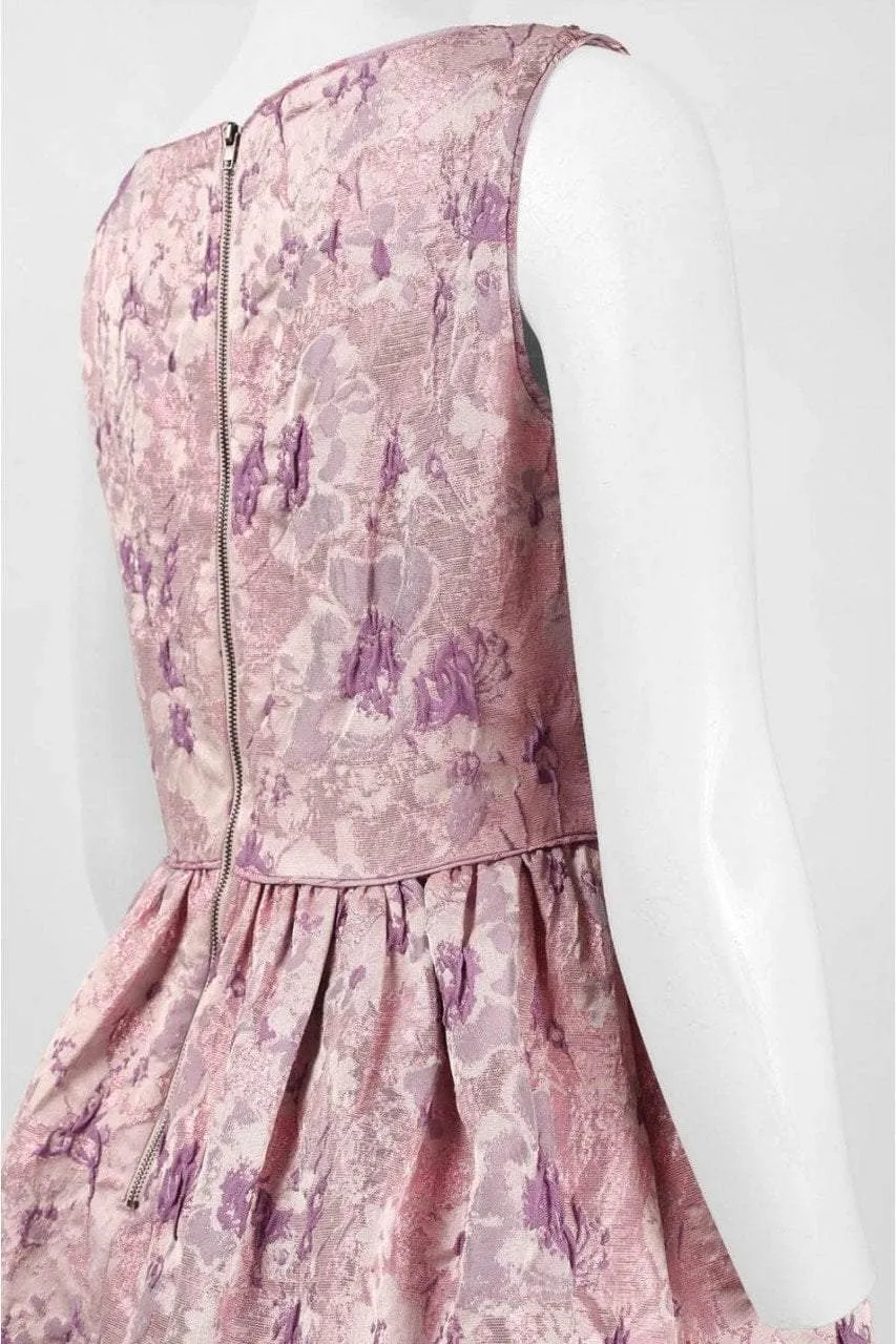 Adrianna Papell - 41919570 Metallic Jacquard  Floral Cocktail Dress