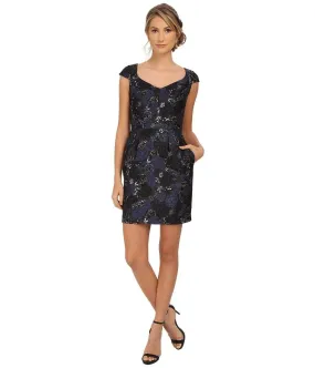 Aidan Mattox - Floral V-Neck Column Dress 151A10820