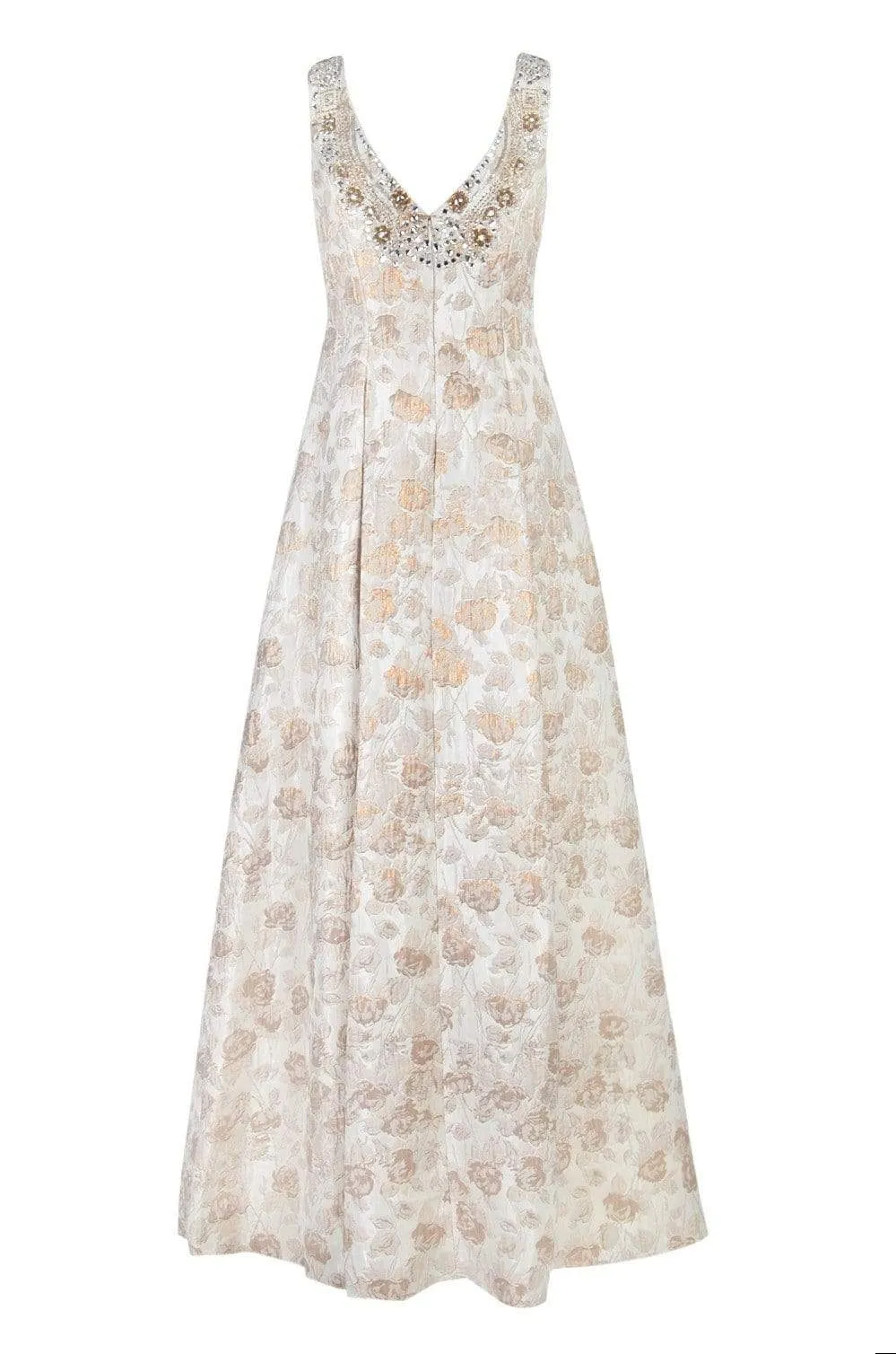 Aidan Mattox - MD1E201398 Embellished Sweetheart Jacquard A-line Dress