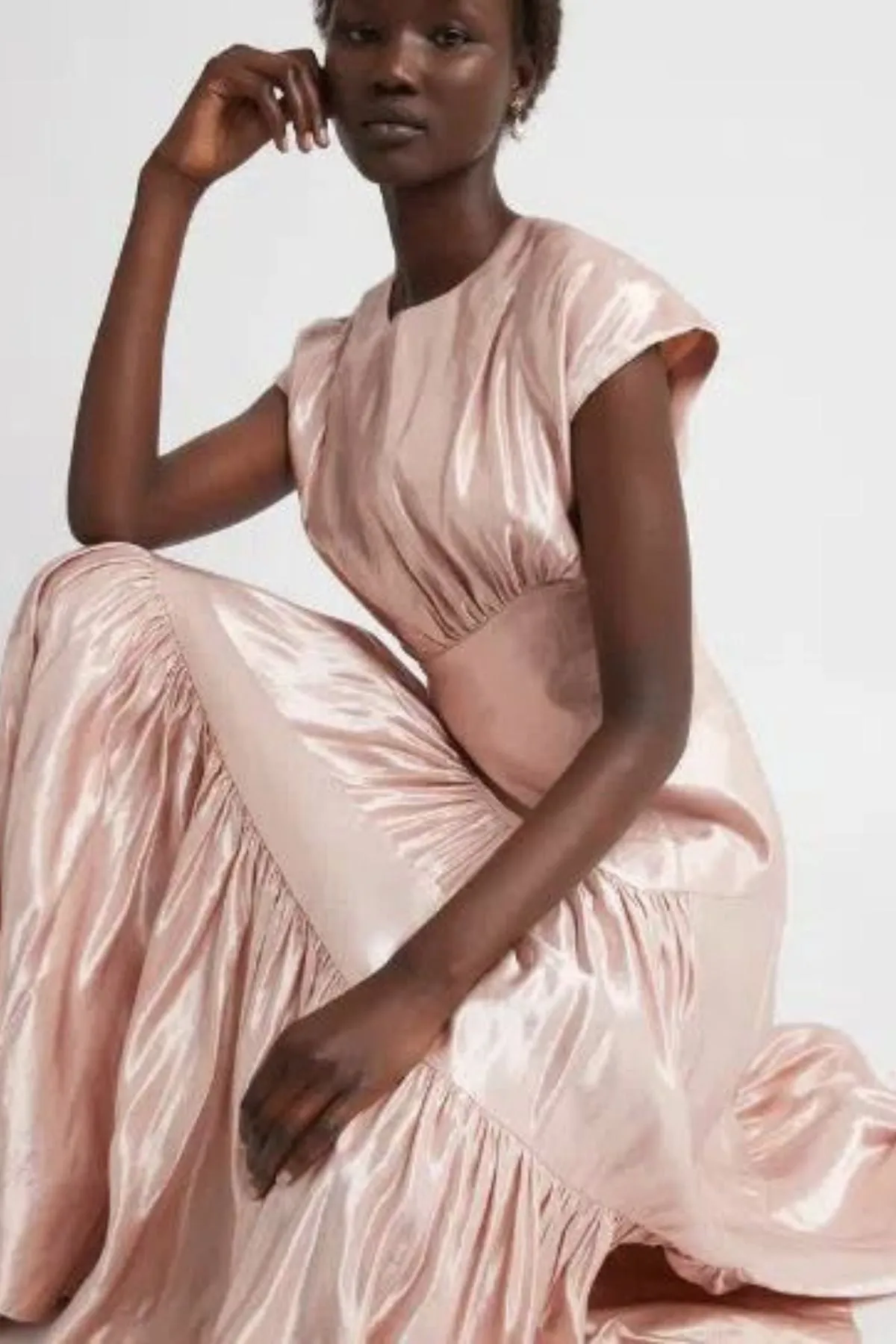 AJE Serendipity Reflection Midi Dress (Blush) - RRP $595