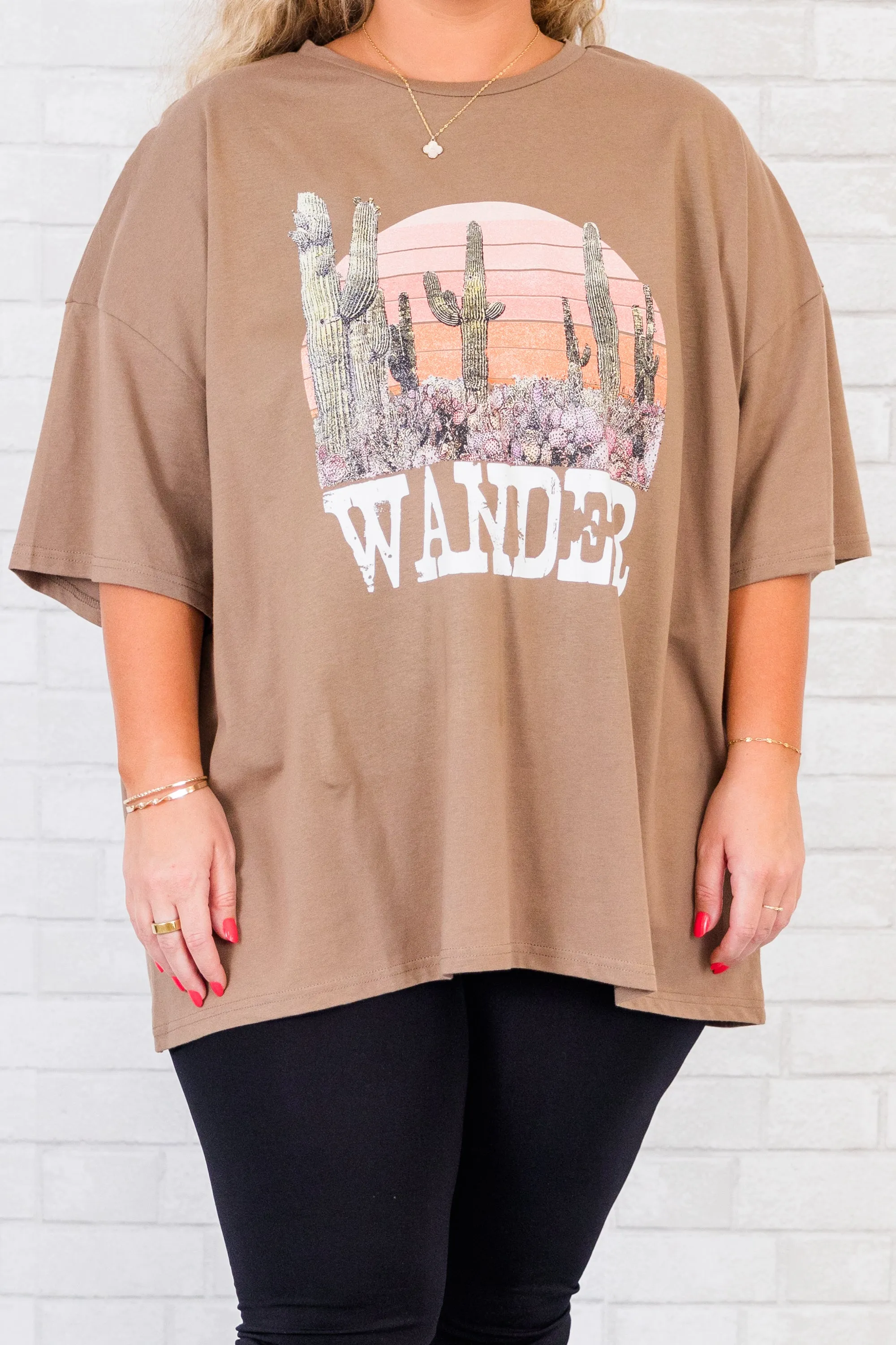 Always Wander Boyfriend Tee, Espresso