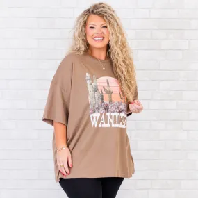 Always Wander Boyfriend Tee, Espresso