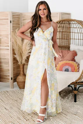 Alyssa Floral Maxi Dress (White/Yellow)