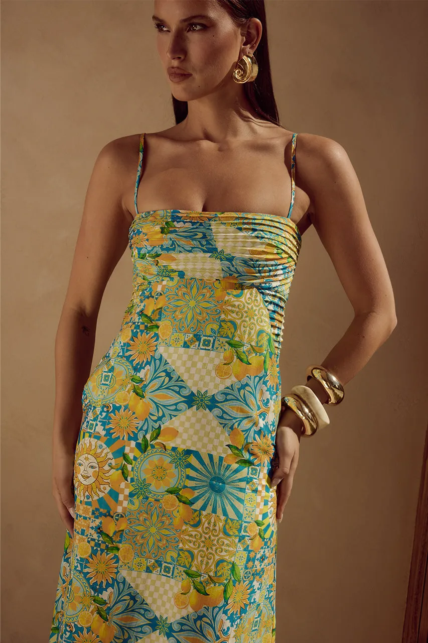 ANACAPRI MIDI DRESS - ANACAPRI LEMON