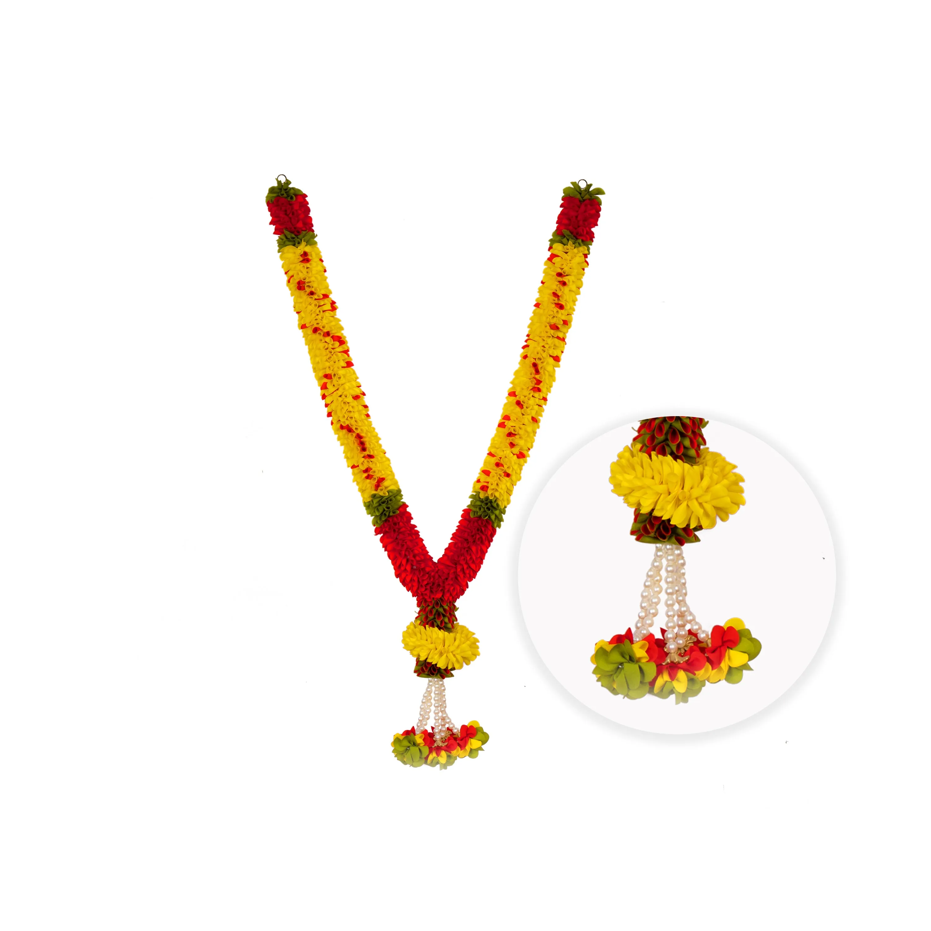 Artificial Garland  - Spiral | Cloth Mala/ Artificial Mala for Photo Frame/ Assorted Design & Colour