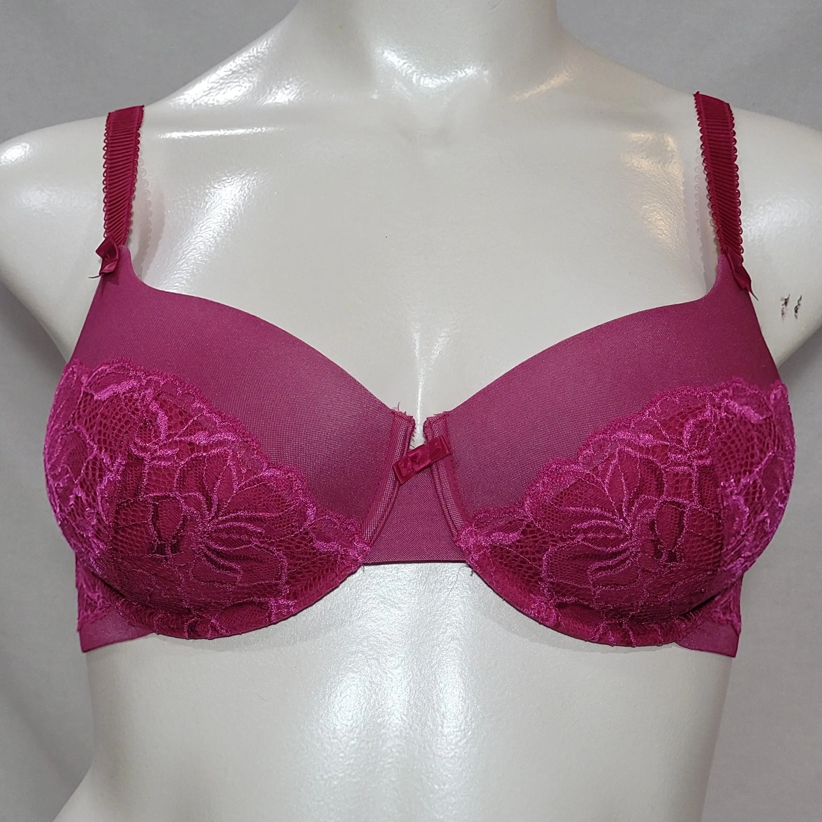 Bali 6542 Lace Desire Foam Underwire Bra 38D Gala Rose Pink NWT